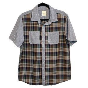 Holton Plaid 100% Cotton Short Sleeve Button Down Shirt Men's Size Medium